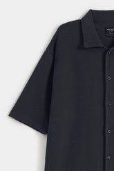 Ottoman Oversized Collar Shirt - Midnight Black
